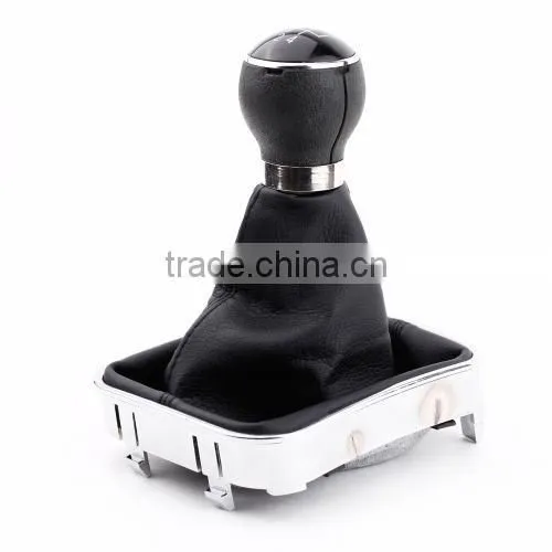New 5 Speed Gear Shift Knob Gaitor Boot Black PU Leather photo-2