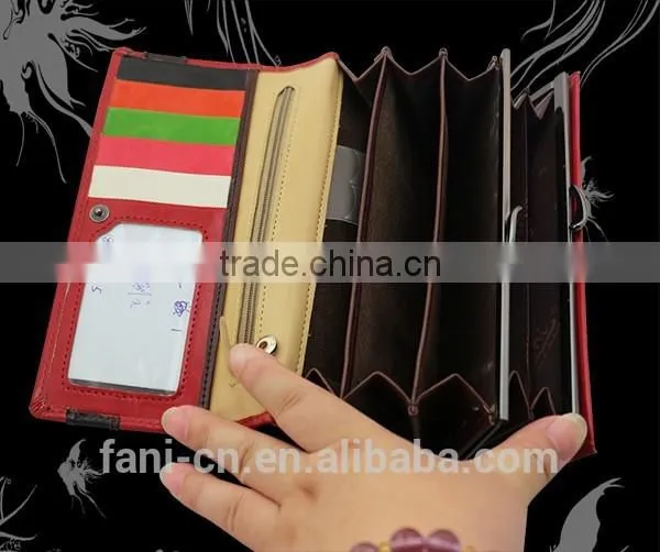 2015 Hot Selling PU Leather Wallet With Fancy Metal Design for Women or Girls photo-6