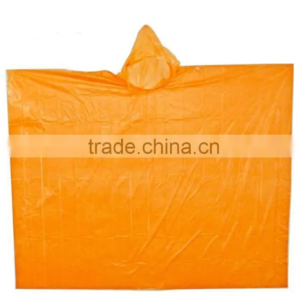 PE Disposable Emergency Rain Poncho Plastic Cape Raincoat