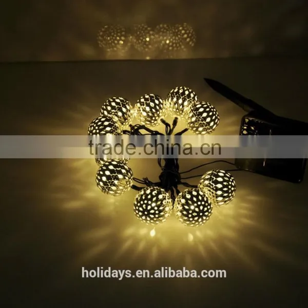 Warm White 10 Balls/Set String LED Fairy Lights LED Solar Lamp photo-4