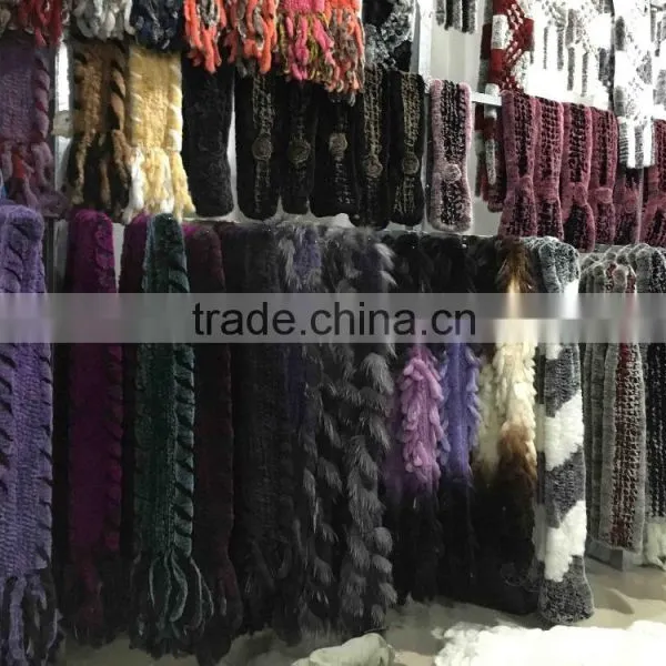 Factory Price Lastest Design Fur Scarf Shawl / Rex Rabbit Fur Scarf photo-6