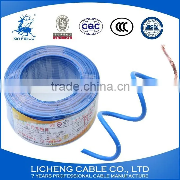 Hot Sale China Manufacturer Blue House Wiring Copper Core PVC Insulated Flexible Wire and Cable -BVR(16mm2) photo-4