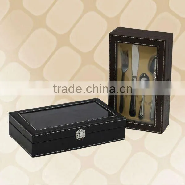Stainless Steel Gift Flatware Sets with Leather Box