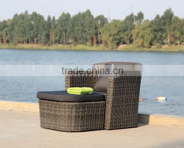 Alum Chaise Lounge With Folding Awning Beach Sun Lounger photo-3
