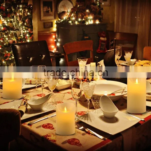 Flameless Candles 3pcs Moving Wick Led Wax Candles With Remote Control Flickering Flameless Candle LED Candles Set 4" 5" 6" photo-3