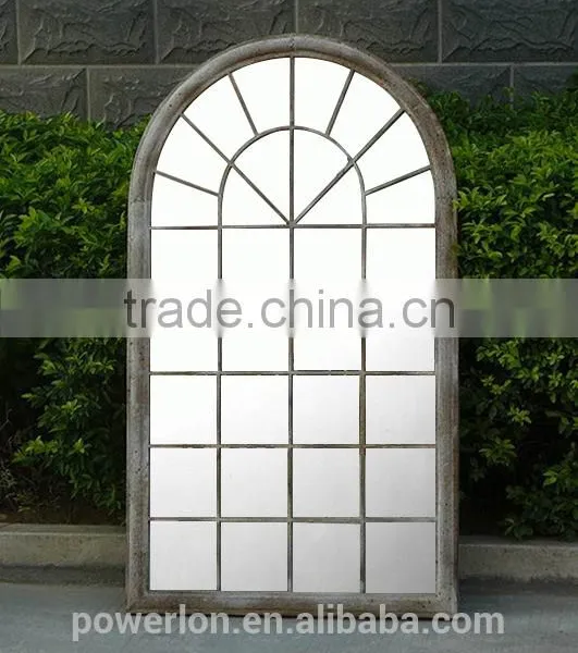 Classic Style Wrought Iron Framed Wall Mounted Decorative Mirror For Home Park Patio photo-2