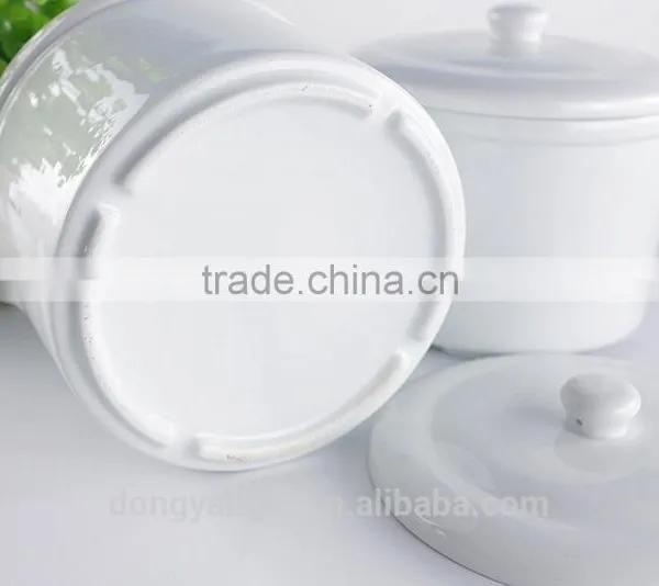 China Factory Wholesale Plain White Ceramic Porcelain Glazed Stew Pot, Soup Tureen With Lid , Serving Cooking Pot photo-3