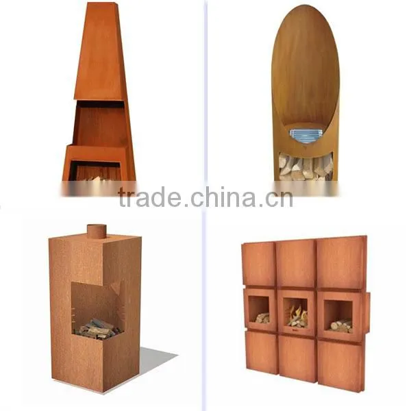 FO-9F04 High Quality Outdoor Large Corten Steel Fire Pits FirePlace photo-2