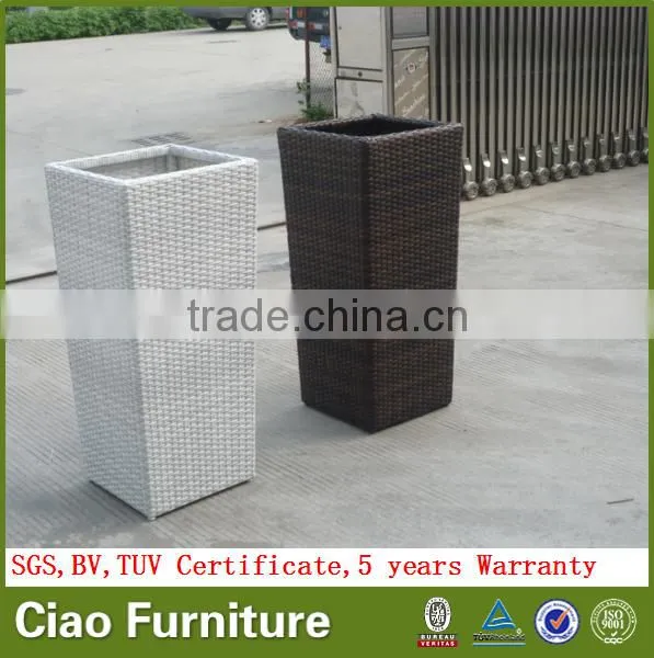 Outdoor Cheap Plastic Flower Pots Wholesale Rattan Planter Pot photo-5