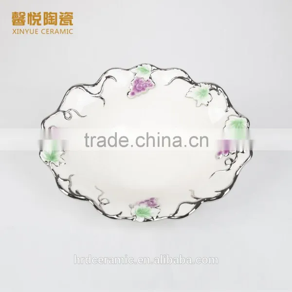 Stock Fashion Golden Ceramic Plate/ceramic Diet Plate on Sale photo-2