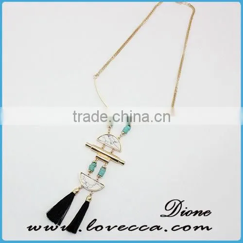 Girls Fashion New Long Natrual Crystal Gemstone Necklace photo-2