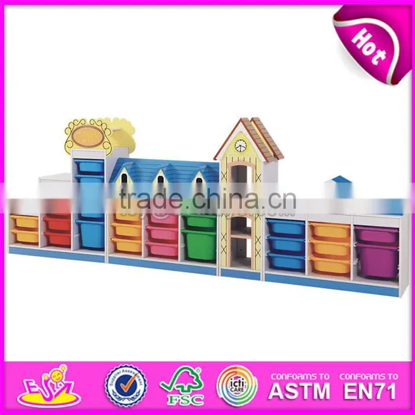 Wholesale Cheap Cartoon Kids Preschool Toy Shelf Wooden Daycare Furniture W08C187 photo-2
