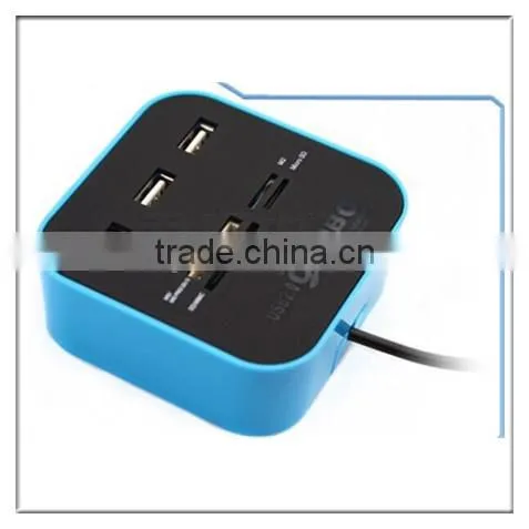 hot selling all in one USB card reader with USB port