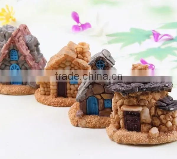 Mini CUTE Fashional Resin Decoration, ZAKKA Mini Stone Houses Resin Home Background Props photo-5