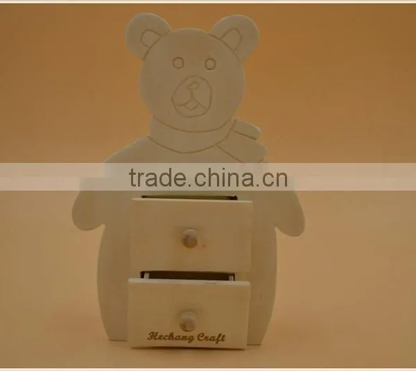 2015 Newest Style Bear Shape Wooden Storage Case|home Decor|office Desk