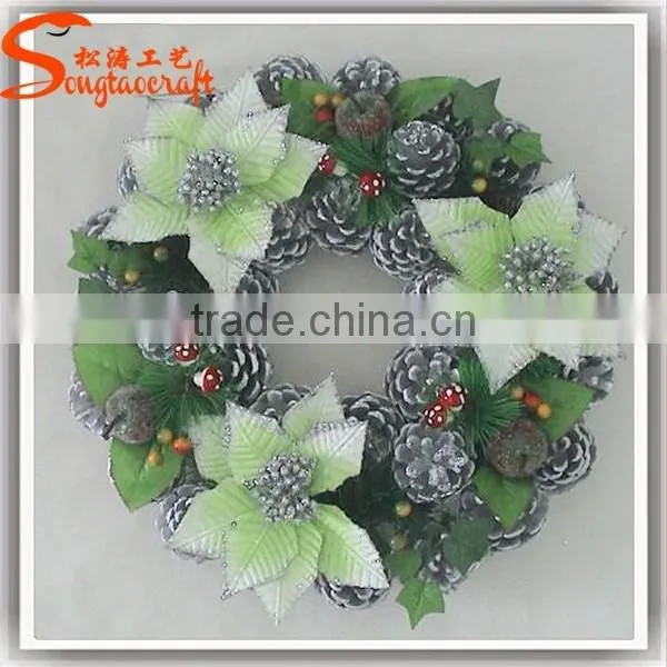 China Factory Cheap Indoor Artificial Flowers for Wreaths Wreath Frame Artificial Boxwood Flower Wreath for Sale Home Decoration photo-6