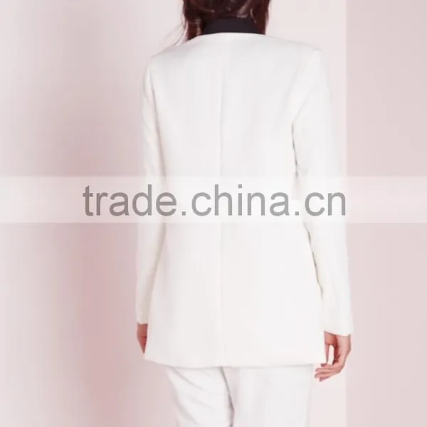 Korean Style Women Monochrome Lapel Tailored Blazer photo-5