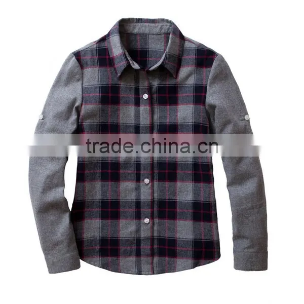 Bospoke Autumn Middle School Uniform Plaid Flannel Shirt photo-4