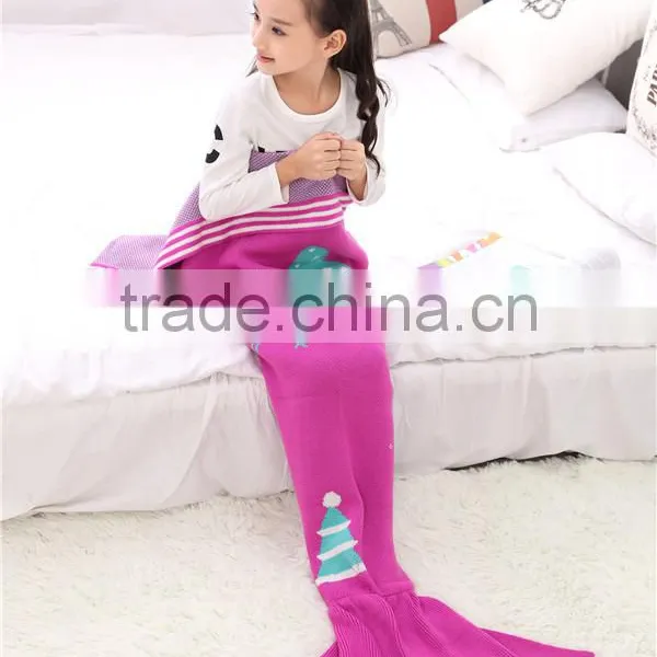 Custom High Quality Christmas Blanket Children Mermaid Tail Blanket photo-2