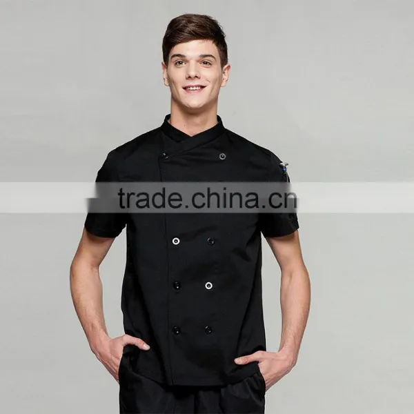 2016 New Designer Black Chef Uniforms Fashion Chef Uniforms for Cook