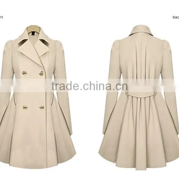Women's Double Breasted Cinch Trench Coat photo-2