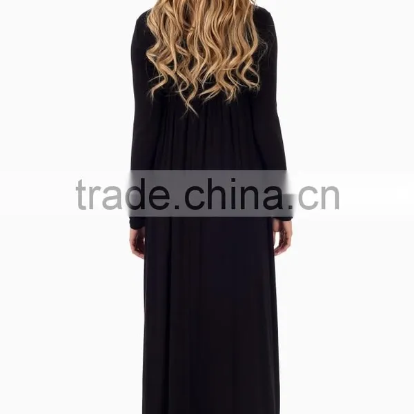 Wholesale Black Cowl Neck Long Sleeve Maternity Maxi Dresses for Ladies 2016 photo-3