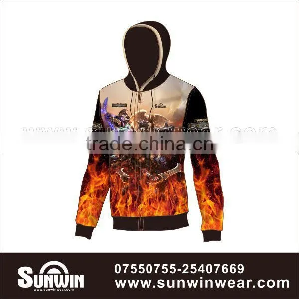 Wholesale Custom Fashion Design Full Sublimated Fleece Zipper- Up Men Hoodies photo-3