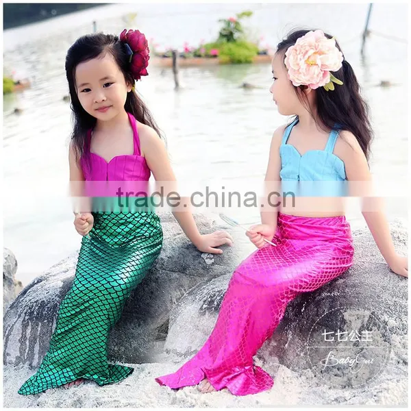 Kids Girls Summer Mermaid Swimwear Bikini Set Swimsuit Swimming Fancy Costume Girls Mermaid Tail Dress photo-4