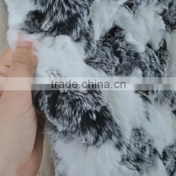 YR285 Knitted Rabbit Fur With Raccoon Collar/Hot Sale New Sytle 2016 photo-6