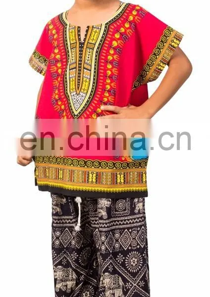 Kids African Dashiki Ethnic Cotton Shirts photo-4