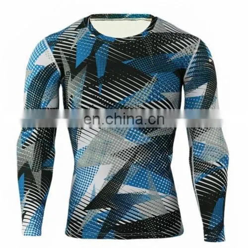 Long Sleeves Dye Sublimation Rash Guard Gym Tight Compression Wear photo-3