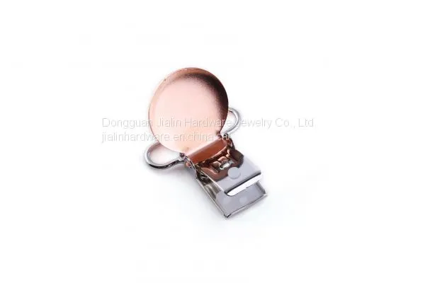 Rose Gold Coated Baby Pacifier Clip Suitable for 1 Inch Width Fabric to Hold on photo-3