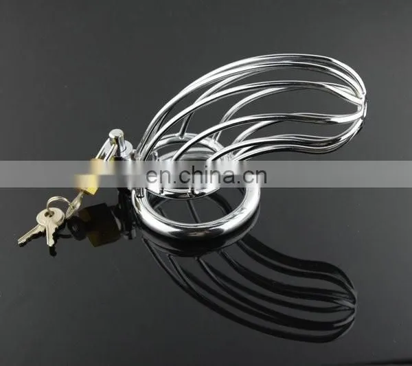 Men Stainless Steel Chastity Device Cage Sex Toy Restraint Lock Ring metal chastity device