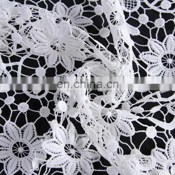 2017 Hot Sale Whtie Milk Silk Flower Embroidery Lace Fabric photo-2