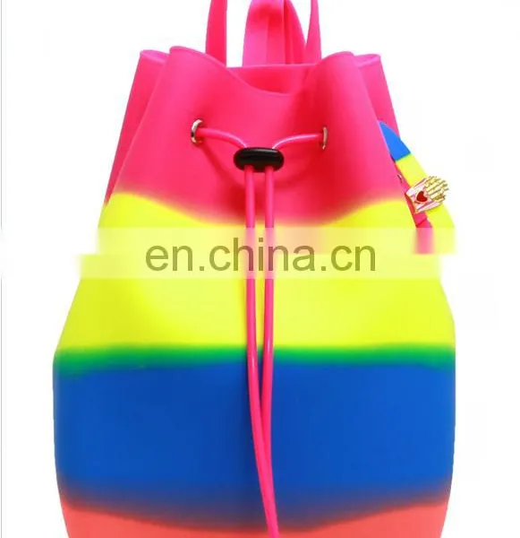 Hot Sale En-friendly Candy Colors Backpack Silicon Rubber Kids School Bag