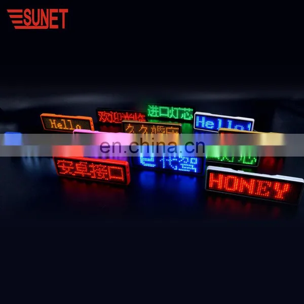 LED New 2018 Message Signs Led Name Badge Lapel Pins China photo-2