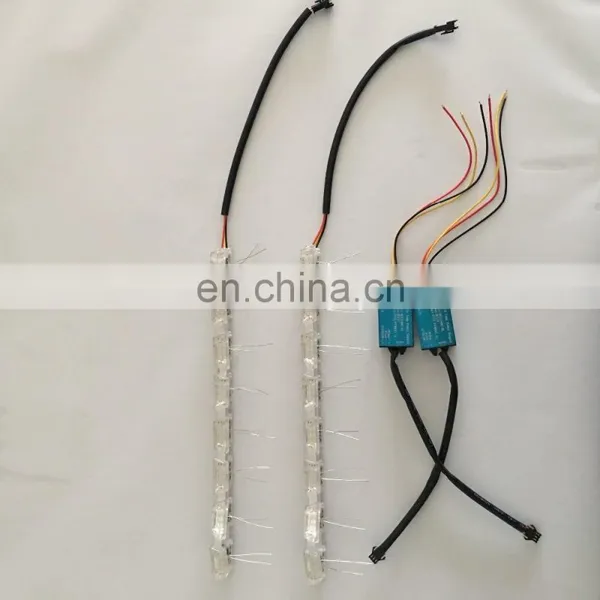 2017 HOT 60cm Crystal Extendable Led Flexible Drl With Flow Turn Signal 16leds White Amber Car Daytime Running Light Headlight photo-3