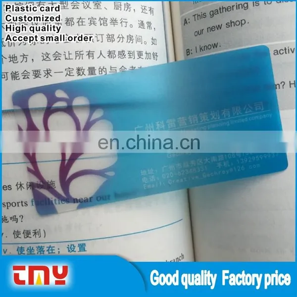 Full Color Printing Plastic Transparent Visiting Card Custom PVC Business Card