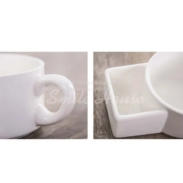 White Ceramic Cookies Mug With the Handle