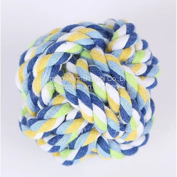 Hot Sale Pet Supplies Toy Teaser Ball Cotton Tie Knots Ball Pet Interactive Toys photo-3