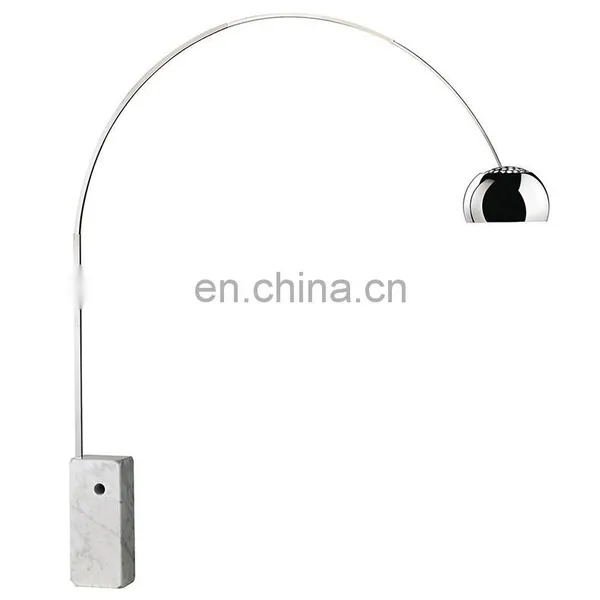Modern Classic Design Decorative Home Office LED Arc Floor Lamp With Marble Base photo-2