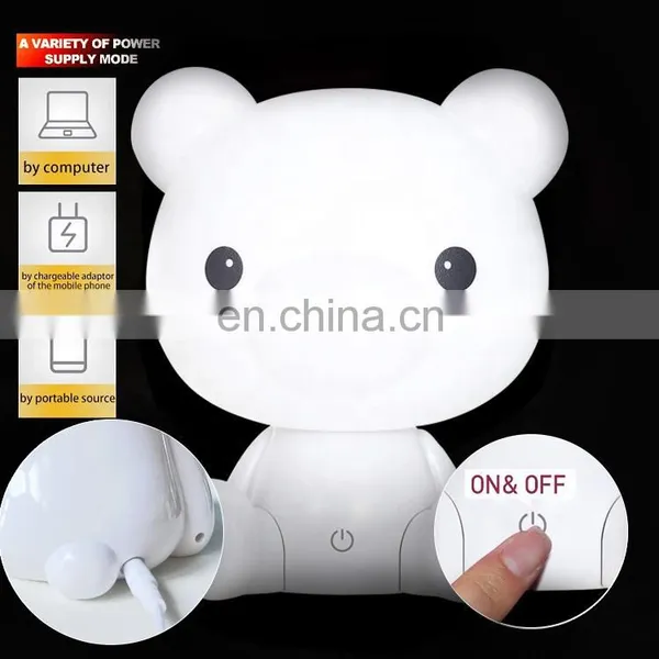 Most Popular Lovely Baby Room Light Cartoon Polar Bear Kids Bedside Lamp Night For Bedroom photo-2