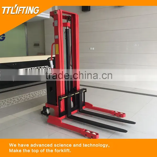 Semi Hydraulic Wide Landing Leg Electric Stacker