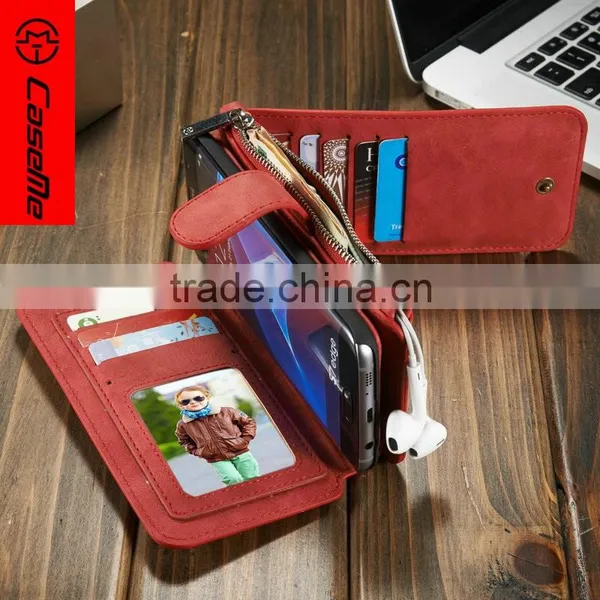 Premium Wallet Design Multifunctional Leather Phone Case for Samsung Galaxy S7 Edge