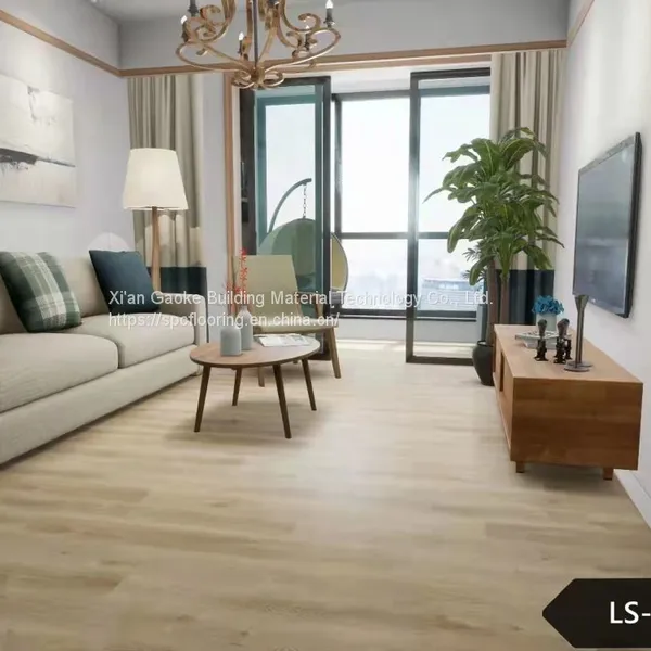 GKBM LS-M028 Eco-friendly Unilin Click Brown Burlywood Wood Grain SPC Flooring photo-5