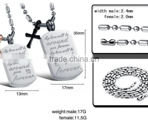 Wholesale Stainless Steel Square Plate With Letter Pendant for Lovers Small MOQ and Mix Order photo-6