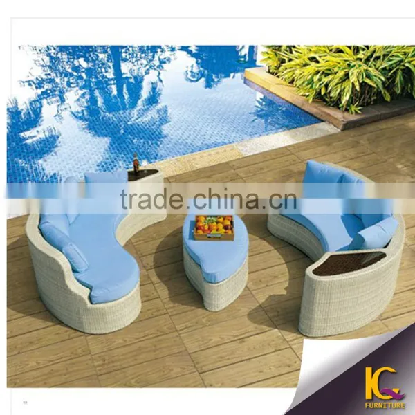 Waterproof PE Wicker Sectional Sofa Outdoor Furniture Rattan Sofa Set photo-2
