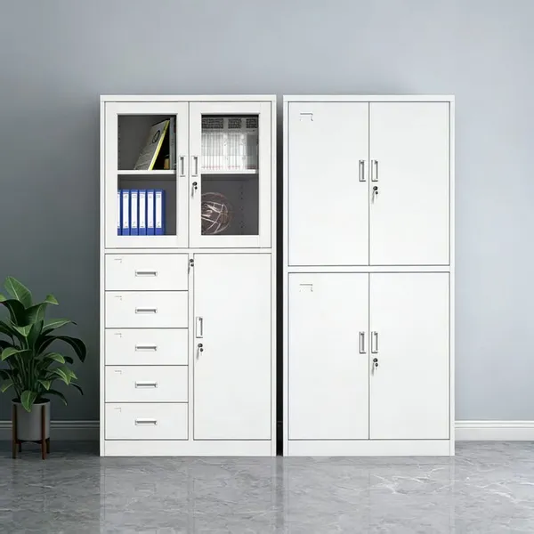 Pattern‑Printed Finish Knock‑down 3‑Door & 4‑Door Steel Wardrobe Multi‑functional Clothes Storage Cabinet With Mirror Drawers photo-4