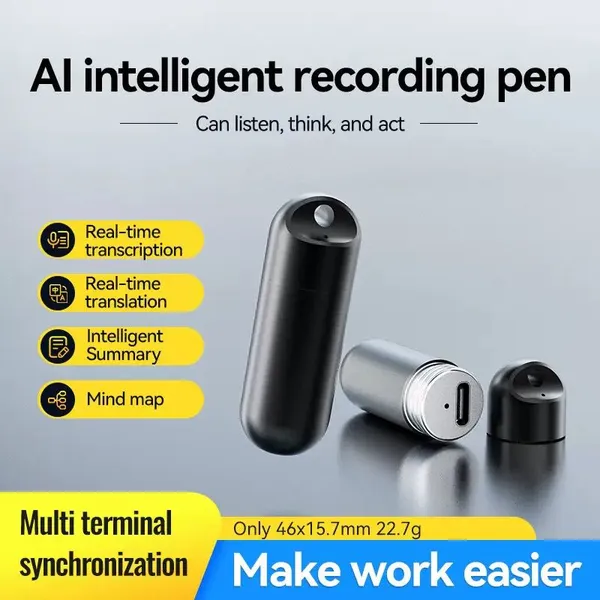 Mini Voice Recorder With Type-C WAV/MP3 Support 50H Recording Time Lanyard Hole Design for Meetings & Interviews photo-2