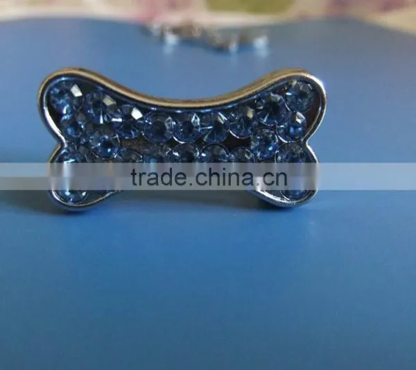 Compet Produce 10mm Rhinestone Promotional Gifts Zinc Alloy Slide Bone Charms for Dog Collars & Human Bracelets photo-4